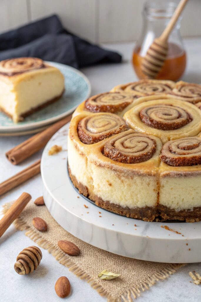 cheesecake, cinnamon roll, honeybun, dessert, sweet treat, cream cheese, easy recipe