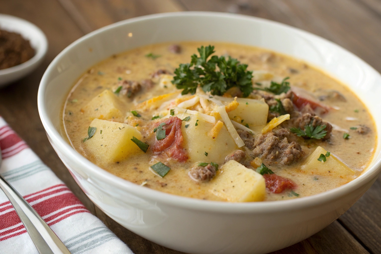 Cheesy Hamburger Potato Soup – Creamy Comfort Food