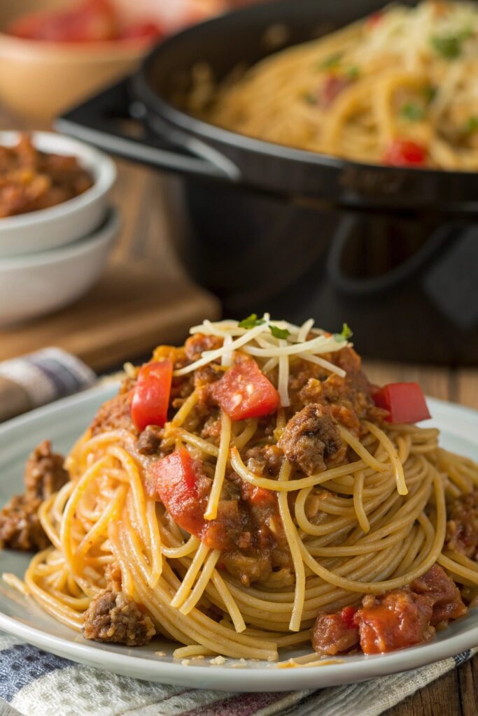 Crockpot Taco Spaghetti: A Cheesy, Flavorful, Family-Friendly Dinner