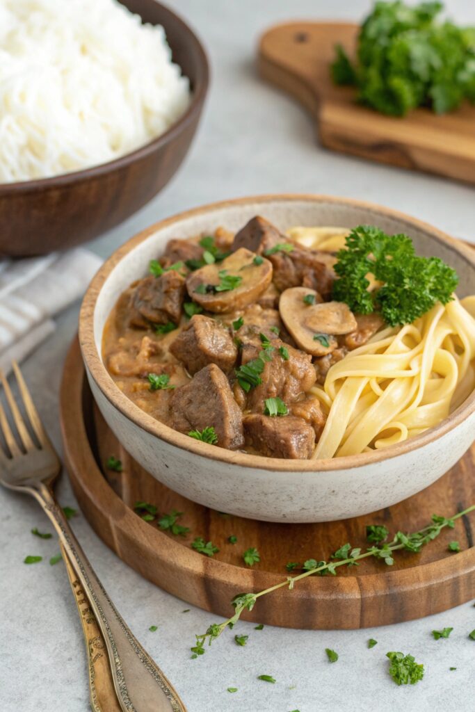 Ingredients for Beef Stroganoff