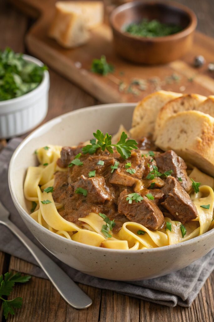 Ingredients for Beef Stroganoff