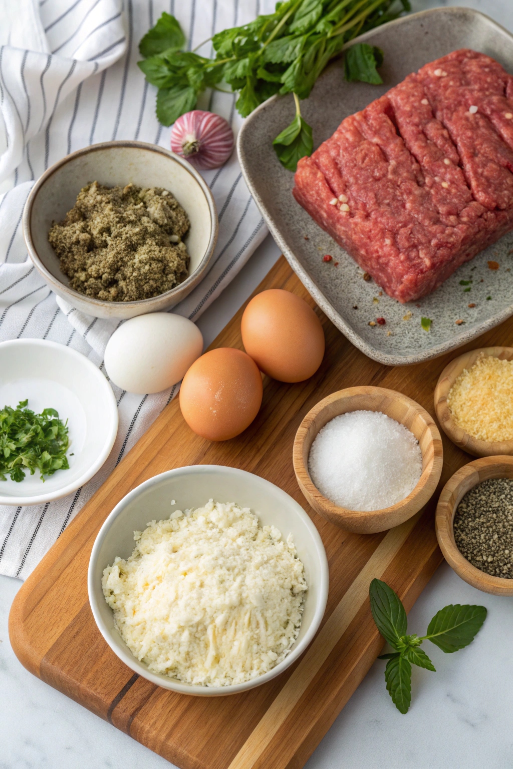 Ingredients for Mozzarella Stuffed Meatloaf