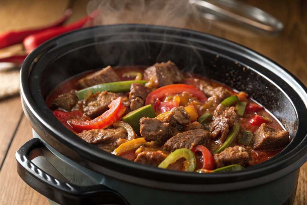 Pepper Steak in a Crock Pot – Easy Slow Cooker Recipe